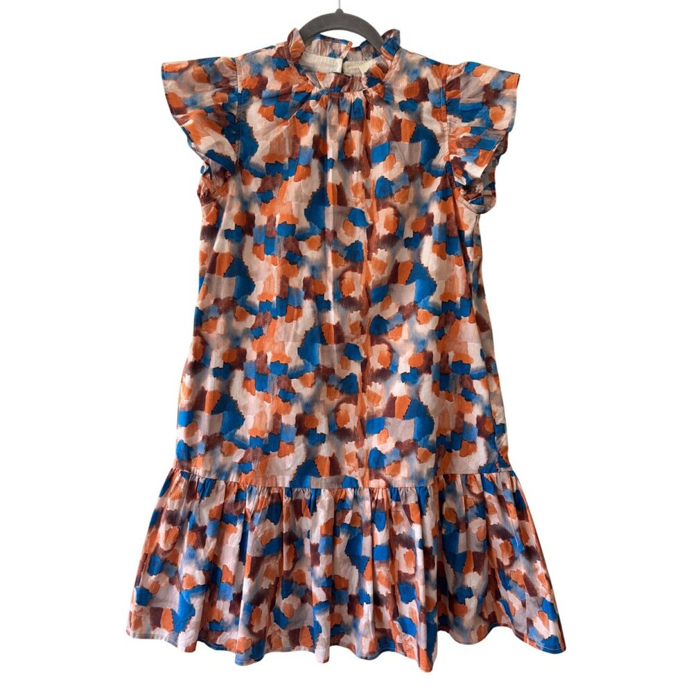 Pinch Womens Ruffle Sleeve Dress Multicolor Abstract Pattern - Picture 2 of 10